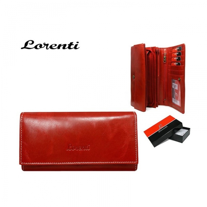 Portofel rosu de dama din piele naturala Lorenti PORT631 [3]