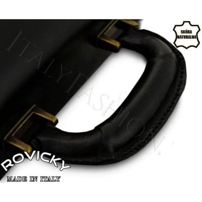 Servieta din piele naturala incapatoare marca Rovicky, Made in Italy - GEA403 [13]