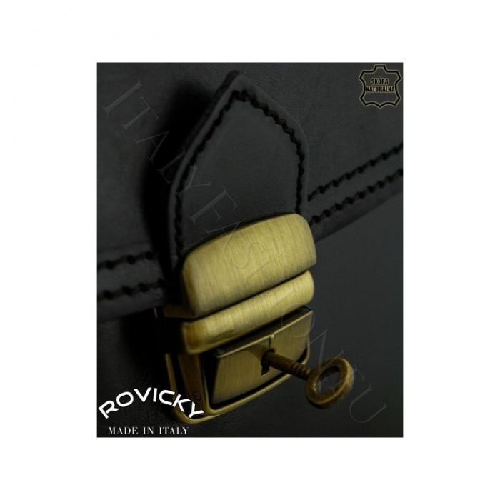 Servieta din piele naturala incapatoare marca Rovicky, Made in Italy - GEA403 [10]
