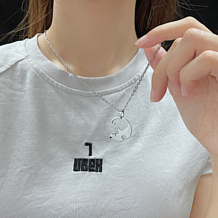 Set 2 coliere cu pisicute Ying si Yang [6]