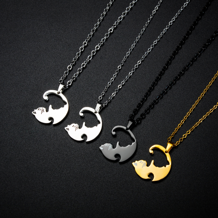 Set 2 coliere cu pisicute Ying si Yang [8]