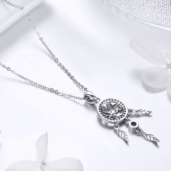 Set argint cercei si colier cu Dreamcatcher si Copacul Vietii [3]