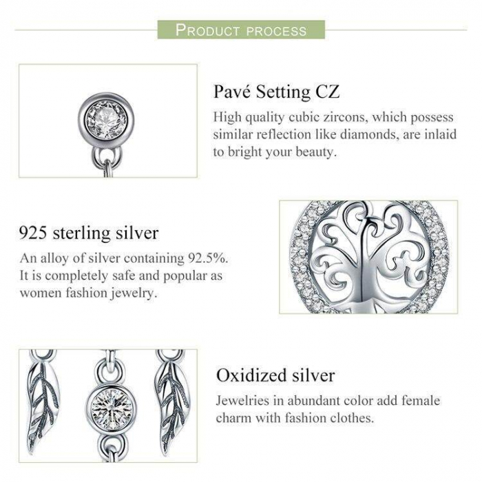 Set argint cercei si colier cu Dreamcatcher si Copacul Vietii [6]