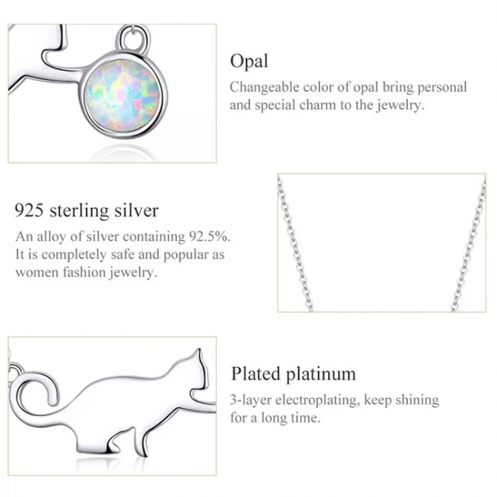 Set argint cu pisica si ghem de opal [3]