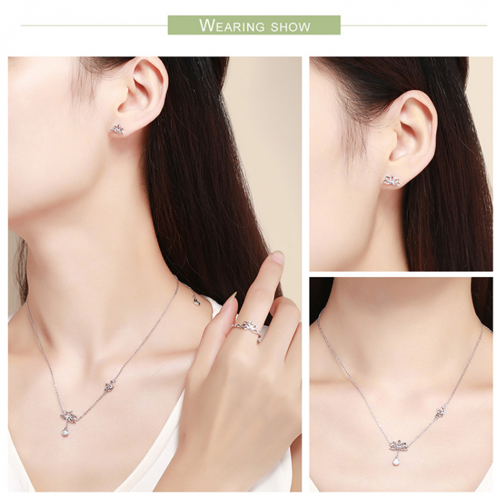 Set argint floare de lotus [2]