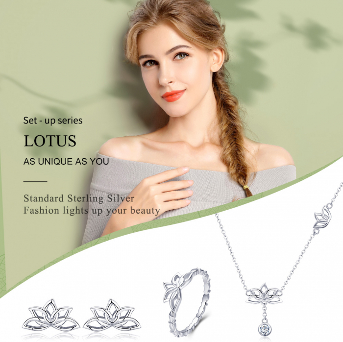 Set argint floare de lotus [5]