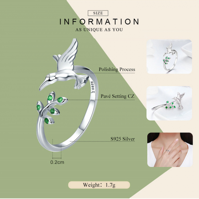 Set argint pasare colibri [28]