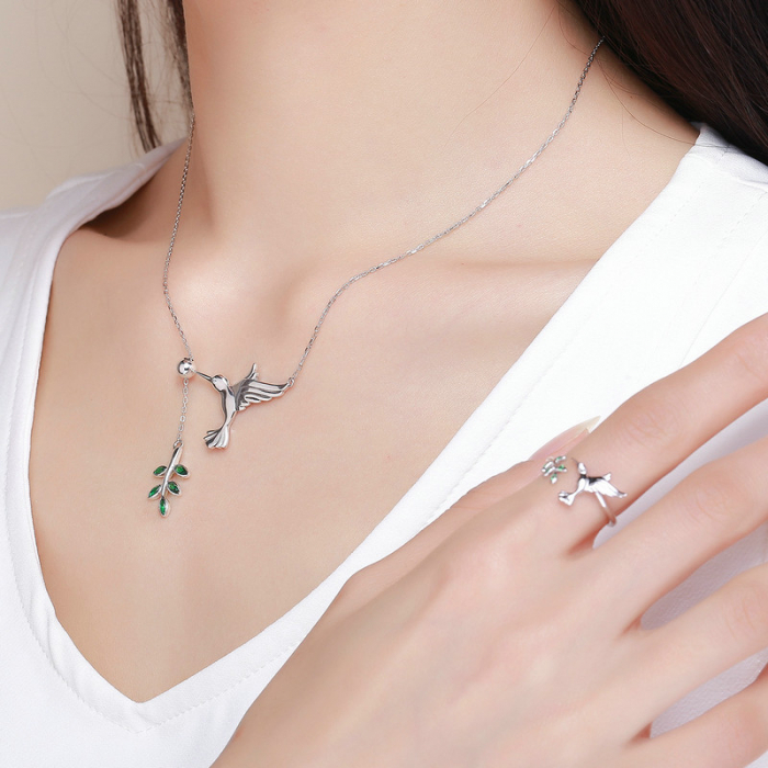 Set argint pasare colibri [14]