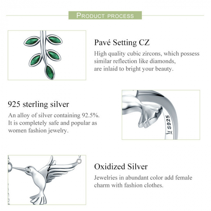 Set argint pasare colibri [23]