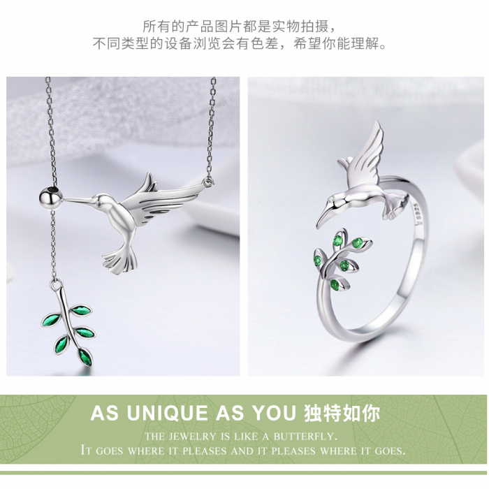 Set argint pasare colibri [22]