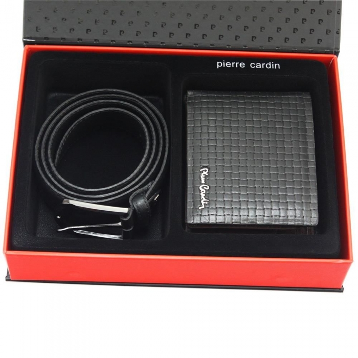 Set cadou barbati din piele naturala (portofel + curea) Pierre Cardin PORM801 [10]
