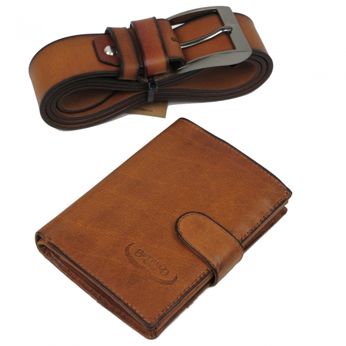 Set cadou barbati (portofel + curea) din piele naturala Wild BuffalO PORM636 [2]