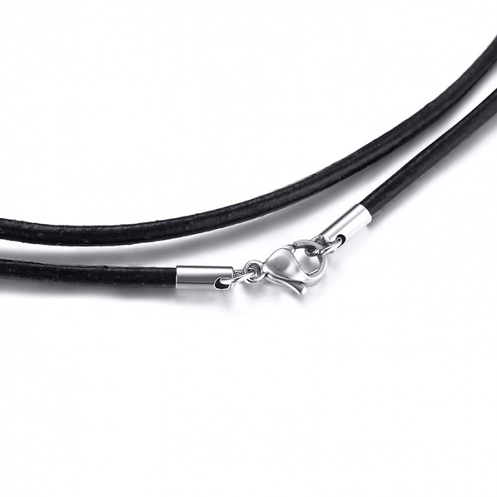 Snur sau bratara din piele cu inox 61 cm [3]