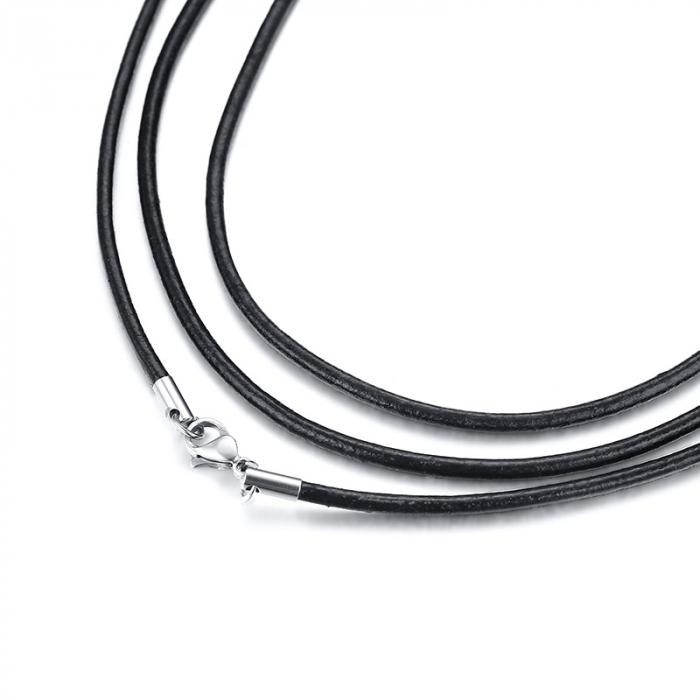 Snur sau bratara din piele cu inox 61 cm [2]