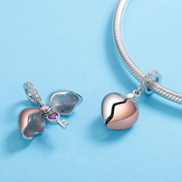 Talisman argint cheita inimii placat cu rodiu si aur roz [4]