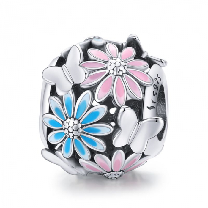 Talisman argint cu margarete si fluturasi [1]