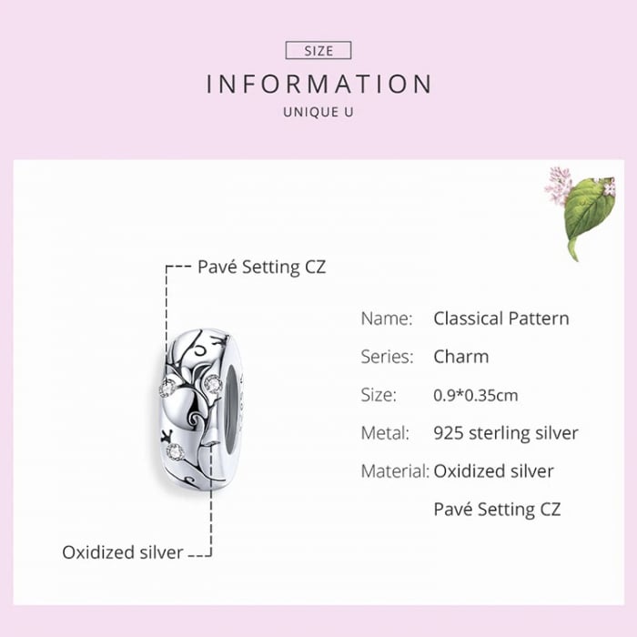 Talisman argint cu model floral si zirconii [4]
