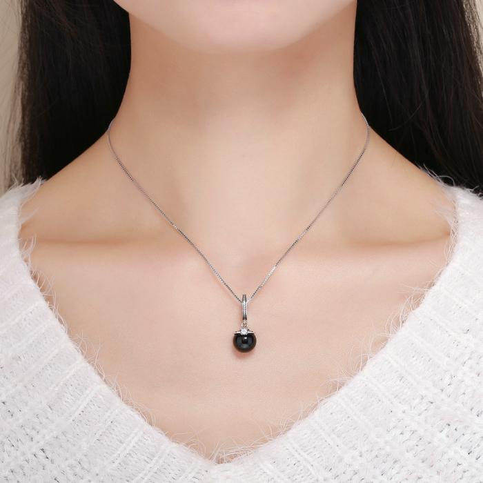 Talisman argint cu perla neagra [2]
