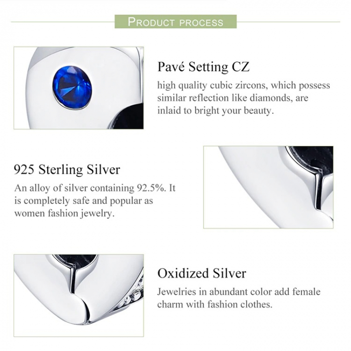 Talisman argint inima cu Clips si zirconii [4]