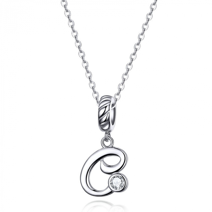 Talisman argint litera C placat cu rodiu [2]