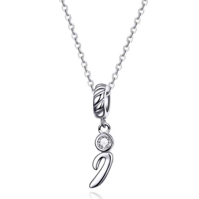 Talisman argint litera I cu zirconiu [2]