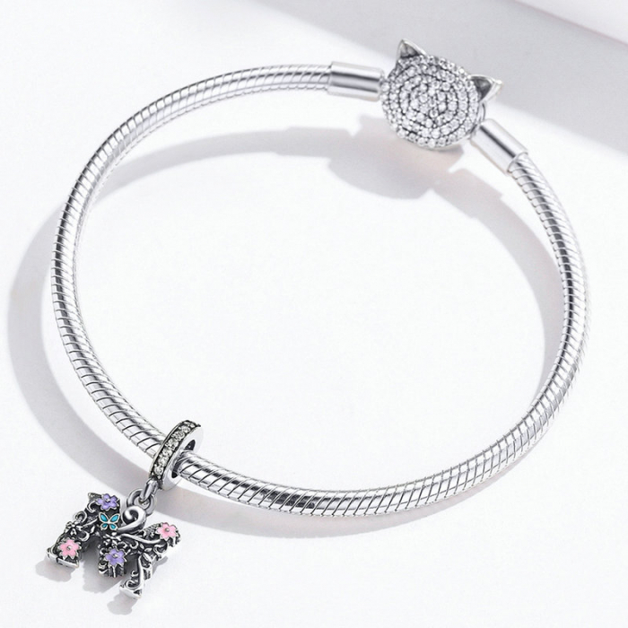 Talisman argint litera M floral [5]