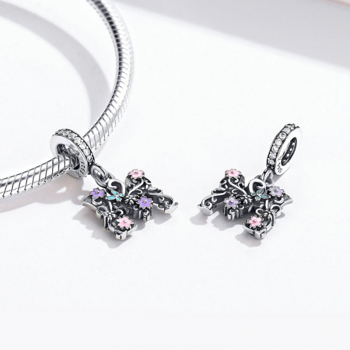 Talisman argint litera M floral [4]