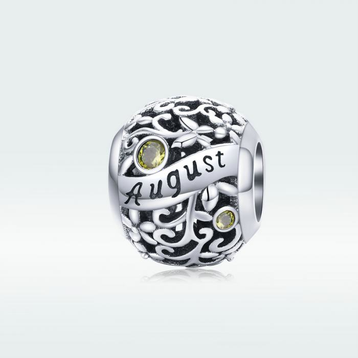 Talisman argint luna August cu zirconiu [6]