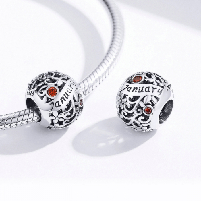 Talisman argint luna Ianuarie cu zirconiu [4]