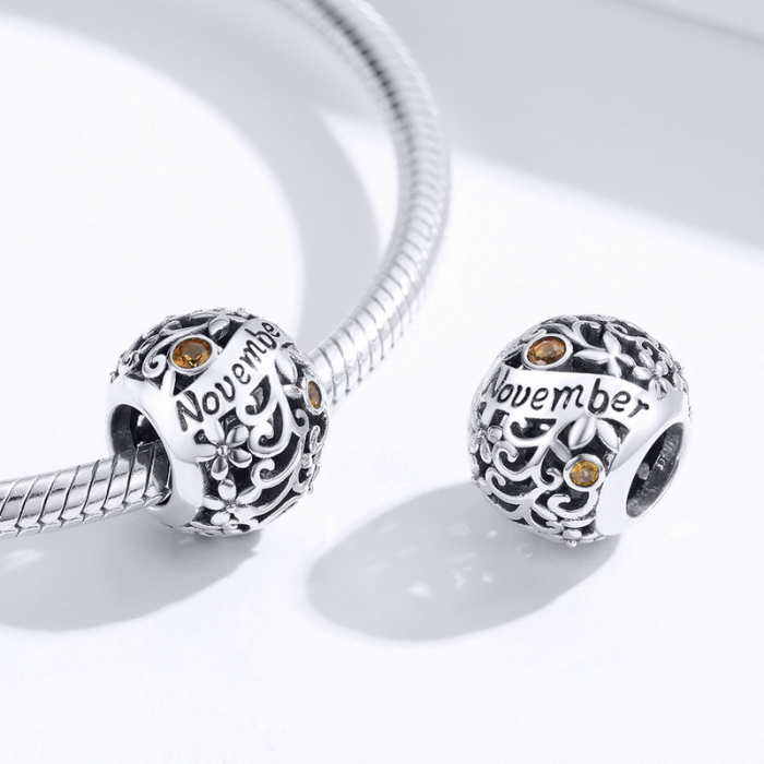 Talisman argint luna Noiembrie cu zirconiu [4]