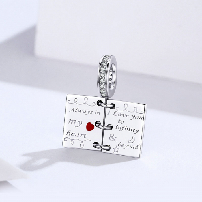 Talisman argint Scrisoare de Dragoste placat cu rodiu [3]