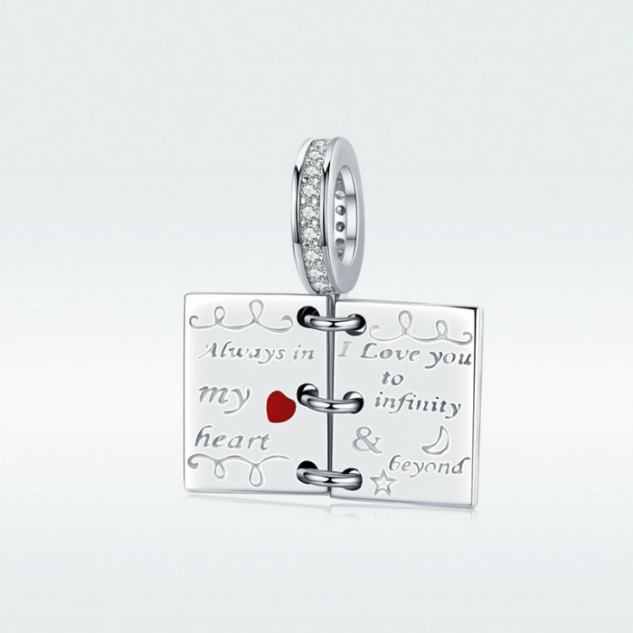 Talisman argint Scrisoare de Dragoste placat cu rodiu [2]