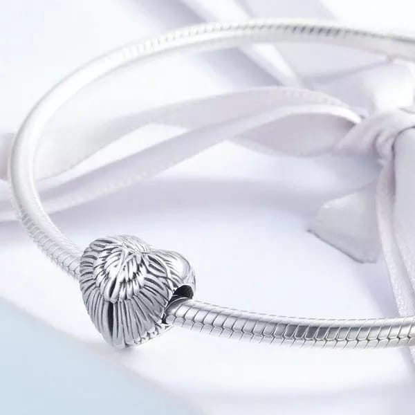 Talisman din argint 925 in forma de inima cu aripi de inger [4]