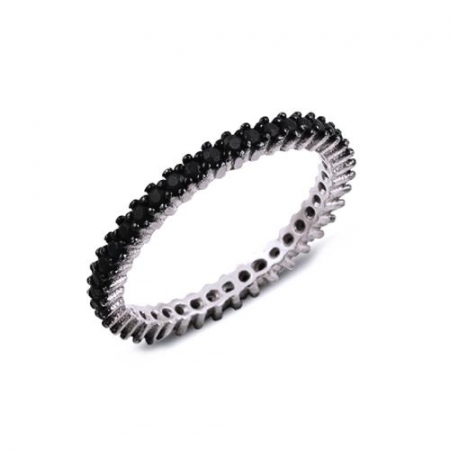 Inel argint 925 cu zirconii negre