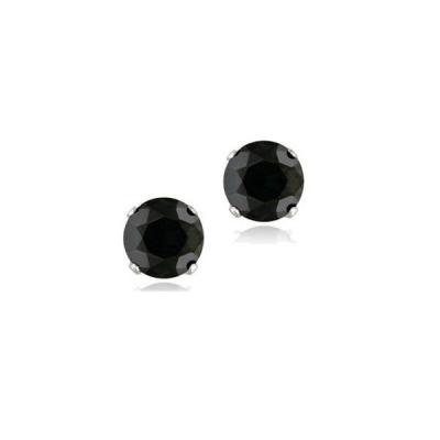 Cercei argint 925 cu zirconii negre 8 mm [1]