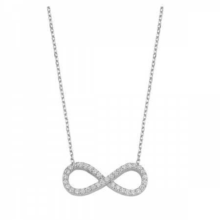 Colier argint 925 rodiat cu simbolul infinit si zirconii albe - Infinite You CTU0053 [0]