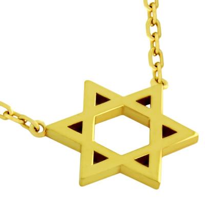 Colier steaua lui David argint 925 placat cu aur [0]