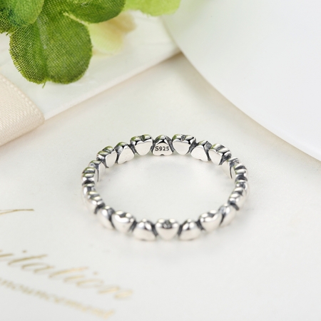 Inel argint 925 patinat cu inimioare - Be in Love [1]