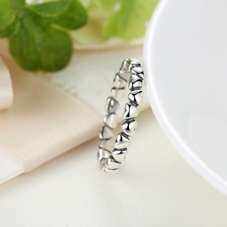 Inel argint 925 patinat cu inimioare - Be in Love [4]