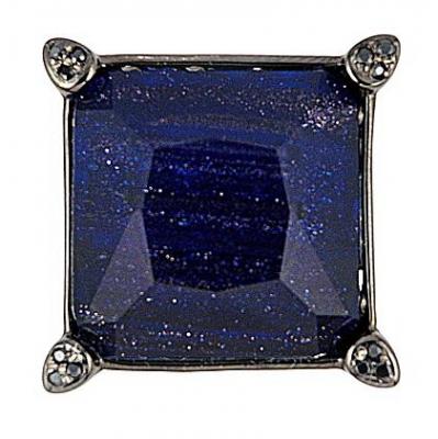 Inel argint 925 cu rodiu negru si cristal albastru [1]