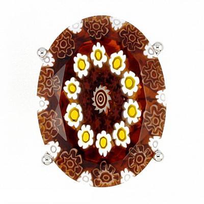 Inel argint 925 rodiat cu sticla murano millefiori [1]