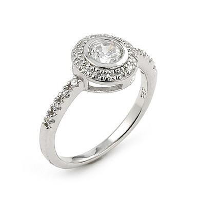 Inel argint 925 rodiat cu zirconii albe [0]