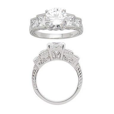 Inel elegant argint 925 rodiat cu zirconii [0]