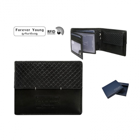 Portofel din piele naturala pt. barbati Forever Young PORM705 Negru [2]
