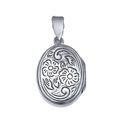 Pandantiv argint 925 rodiat gravat cu doua floricicele - Be Nature - BeSpecial [1]