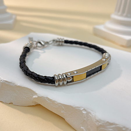 Bratara ajustabila piele si inox [5]