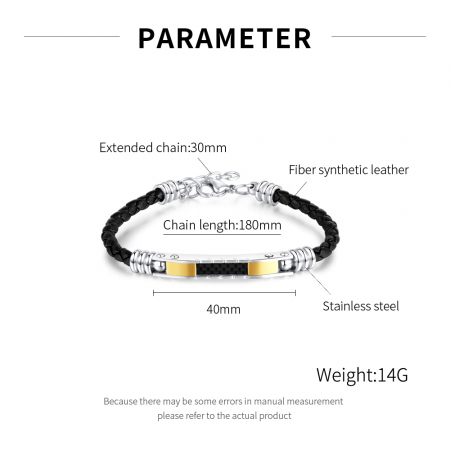 Bratara ajustabila piele si inox [8]