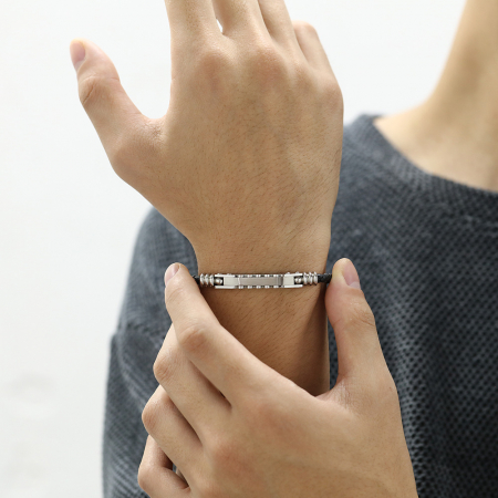 Bratara ajustabila piele si inox [13]