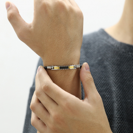 Bratara ajustabila piele si inox [13]