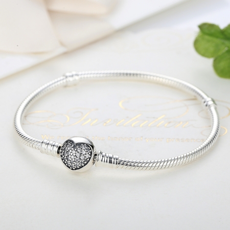 Bratara argint 925 cu inimioara si zirconii albe - Be Elegant BST0018 [1]